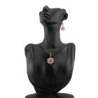 3 részes türkiz berakásos virágos ékszerszett