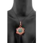 3 részes türkiz berakásos virágos ékszerszett