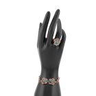 3 részes türkiz berakákos leveles ékszerszett