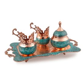 2 személyes perzsa türkiz teáskészlet