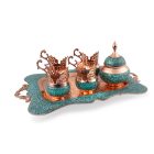 4 személyes perzsa türkiz teáskészlet